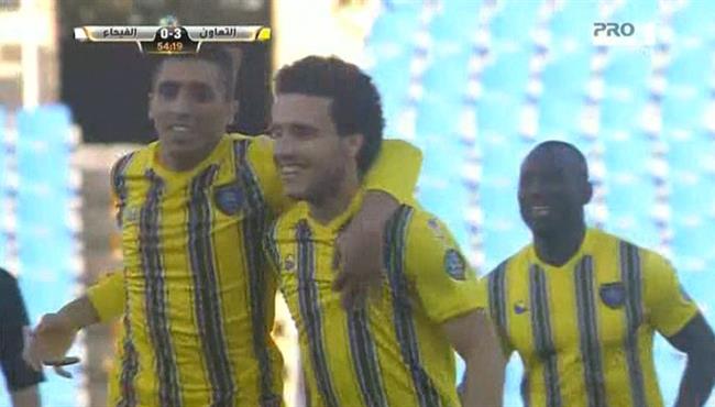 هاتريك مصطفي فتحي في مباراة التعاون والفيحاء بالدوري السعودي
