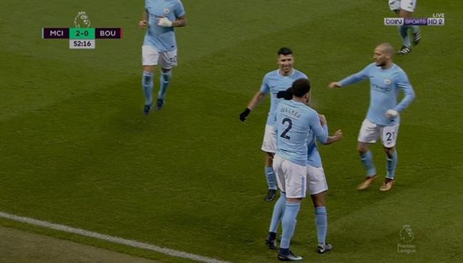 هدف مانشستر سيتى الثانى فى مرمى بورنموث