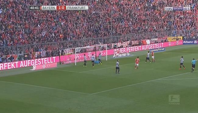 هدفين فى ثلاث دقائق لبايرن ميونخ فى مرمى آينتراخت فرانكفورت 2 0 الدورى الالمانى