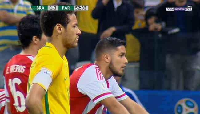 نيمار يهدر ركلة جزاء امام باراجواي تصفيات أمريكا الجنوبية لكأس العالم