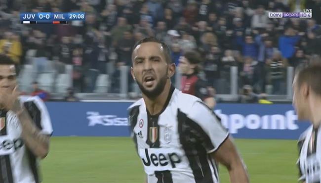 هدف مهدي بن عطية ليوفنتوس في مرمى ميلان 1 0 الدوري الايطالي