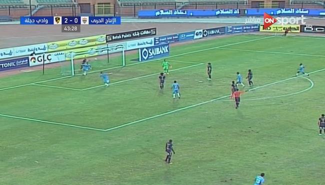 هدفين فى دقيقتين لوادى دجله فى مرمى الإنتاج الحربى 3 0 الدورى المصرى