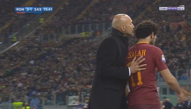 سباليتي ي قبل راس محمد صلاح لحظة خروجه