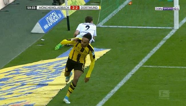 هدف أوبيمايانج الرائع فى مرمى بوروسيا مونشنجلادباخ 2 2 الدورى الالمانى