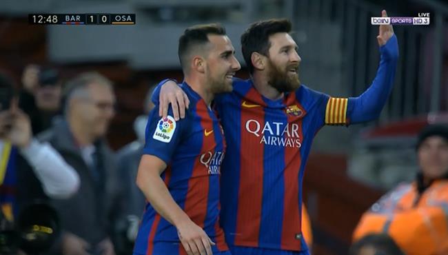 هدف ميسي الرائع في مرمي أوساسونا 1 0 الدوري الاسباني