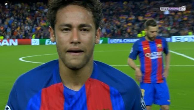 نوبة بكاء من نيمار عقب خروج برشلونة من دوري الأبطال