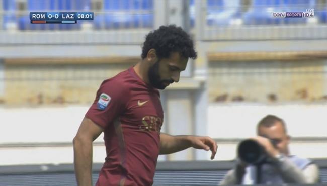 محمد صلاح يهدر فرصة هدف أول لروما أمام لاتسيو