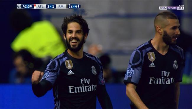 هدف ايسكو في مرمي اتليتكو مدريد 1 2 دوري ابطال اوروبا