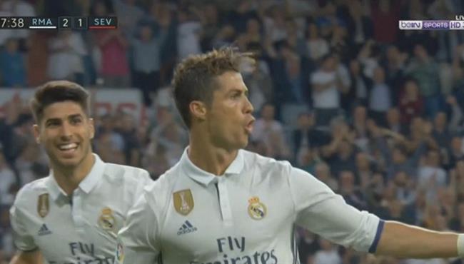 هدف كريستيانو رونالدو الثانى الرائع في مرمي إشبيلية 3 1 تعليق فهد العتيبى