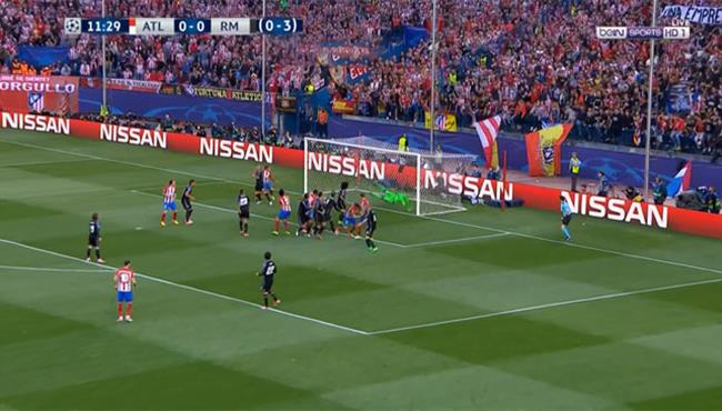 هدف اتليتكو مدريد الاول في مرمي ريال مدريد 1 0 دوري ابطال اوروبا