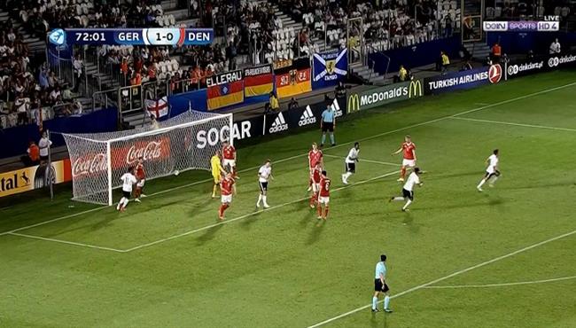 هدف المانيا الثانى فى مرمى الدنمارك 2 0 كاس اوروبا للشباب