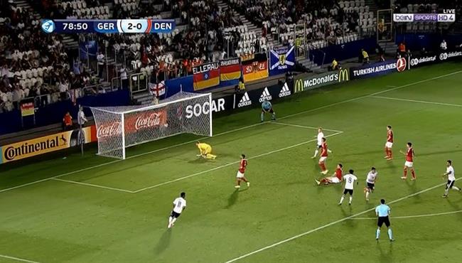 هدف المانيا الثالث فى مرمى الدنمارك 3 0 كاس اوروبا للشباب