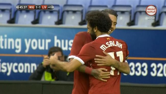 هدف محمد صلاح في مرمي ويجان 1 1 مباراة وديه