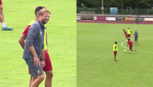 هدفين محمد صلاح في تدريبات ليفربول