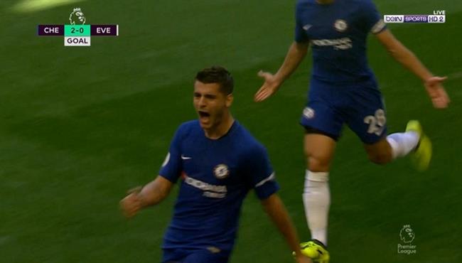 هدف موراتا في مرمي ايفرتون 2 0 الدوري الانجليزي