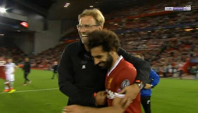 شاهد ماذا فعل يورجن كلوب مع محمد صلاح بعد مباراة هوفنهايم