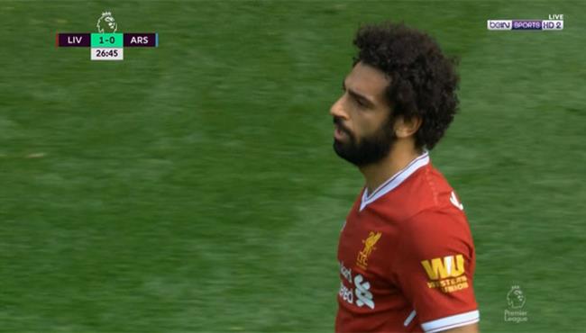 هدف محمد صلاح الملغي في مرمي أرسنال