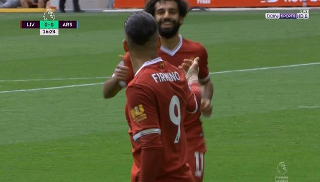 هدف ليفربول الاول في مرمي ارسنال الدوري الانجليزي