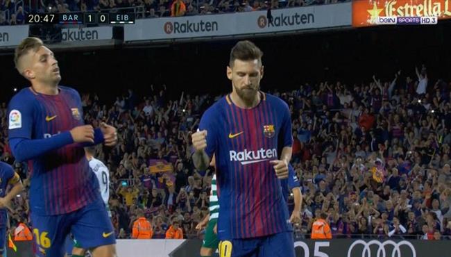 هدف ميسي في مرمي ايبار الدوري الاسباني