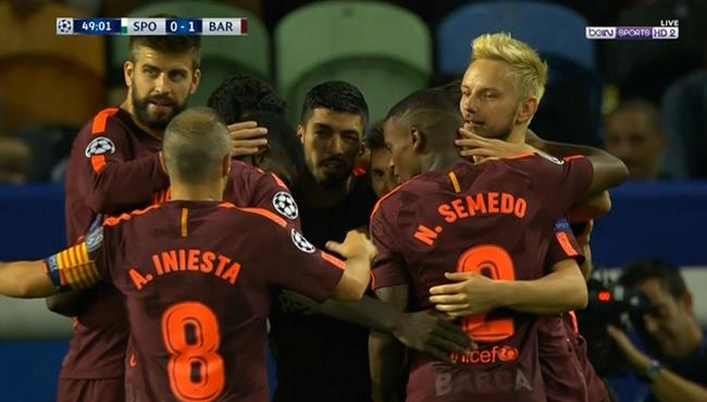 هدف فوز برشلونه علي سبورتينج لشبونه 1 0 تعليق حفيظ دراجي