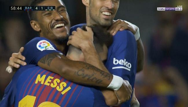 ميسي يسجل هدفين في ثلاث دقائق امام ايبار الدوري الاسباني