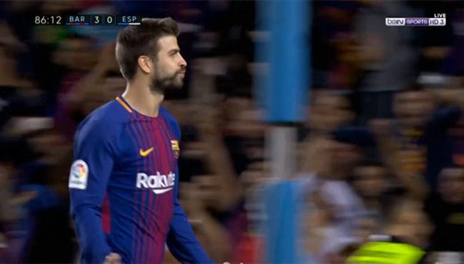 هدف جيرارد بيكيه في مرمي اسبانيول