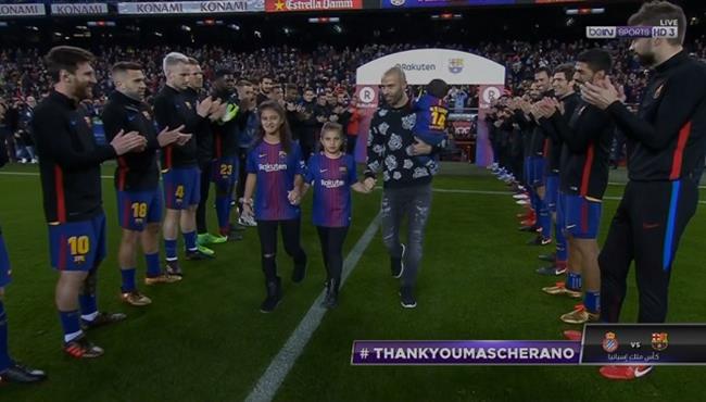برشلونة يودع ماسكيرانو قبل مباراة برشلونة واسبانيول