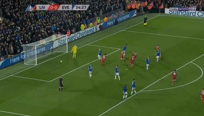 هدف ليفربول الاول في مرمي ايفرتون
