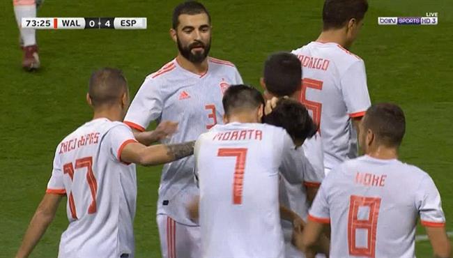 اهداف مباراة اسبانيا وويلز 4 1 مباراة وديه