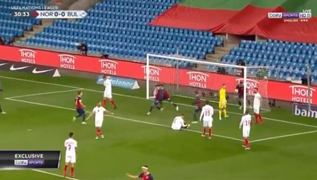 هدف فوز النرويج على بلغاريا 1 0 دوري الامم الاوروبية