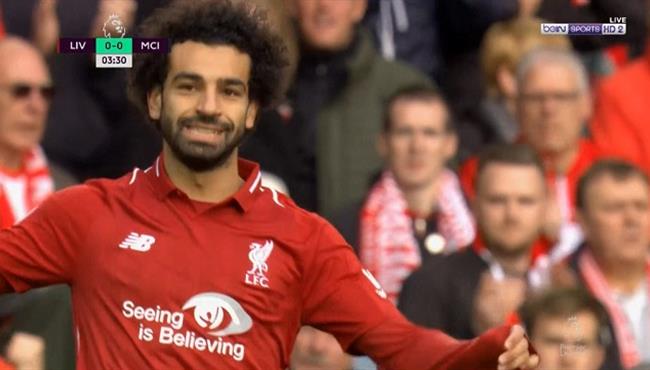 محمد صلاح كاد ان يسجل هدف اول لـ ليفربول امام مانشستر سيتي