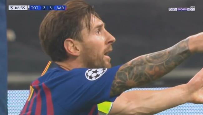 ميسي يهدر فرصة هدف مؤكد امام توتنهام