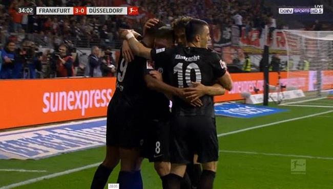 اهداف مباراة اينتراخت فرانكفورت وفورتونا دوسلدورف 7 1 بالدورى الالمانى