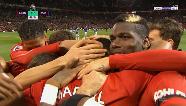 اهداف مباراة مانشستر يونايتد وايفرتون 2 1 الدوري الانجليزي