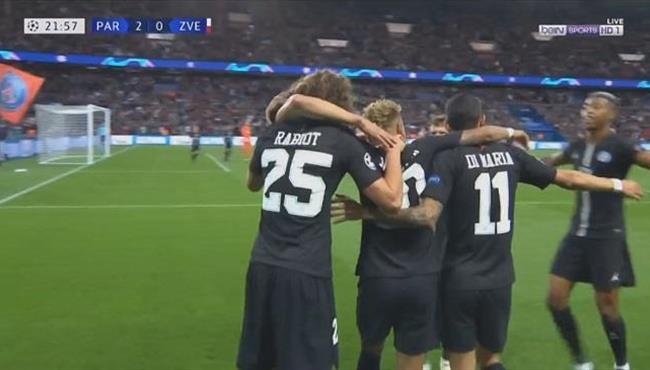 اهداف مباراة باريس سان جيرمان والنجم الاحمر 6 1 دورى ابطال اوروبا