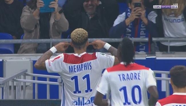 هدف ممفيس ديباي فى مرمي نيم اولمبيك