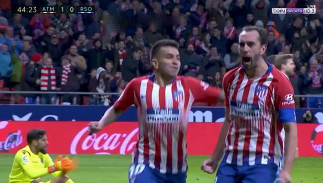 هدف اتليتكو مدريد الاول في مرمي ريال سوسيداد 1 0 الدوري الاسباني