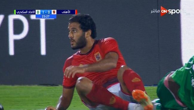 العارضة تحرم مروان محسن من تسجيل هدف امام الاتحاد السكندري