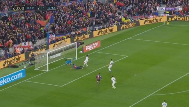 القائم يحرم سواريز من تسجيل هدف رائع في مرمي ريال مدريد