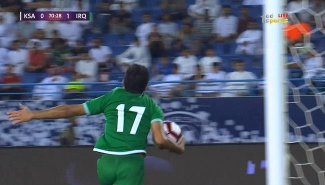 هدف العراق الاول فى مرمى السعودية تعليق فهد العتيبى