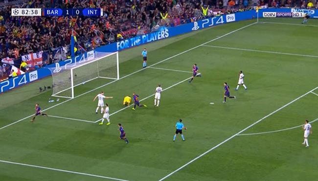هدف برشلونة الثاني في مرمي انتر ميلان تعليق حفيظ دراجي
