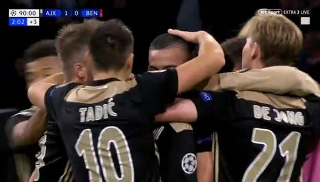 هدف فوز اياكس القاتل على بنفيكا 1 0 دوري ابطال اوروبا