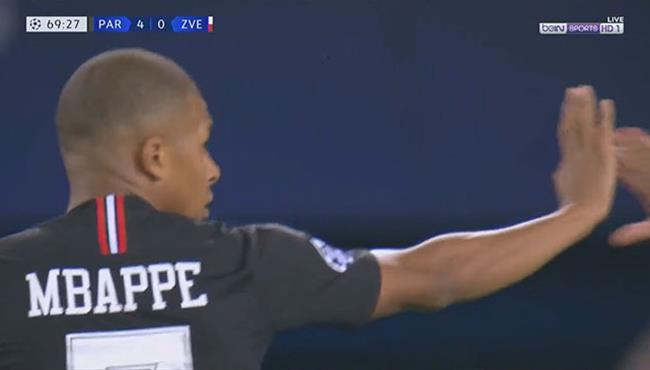 هدف مبابي في مرمي النجم الاحمر