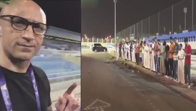 صحفي أرجنتيني يوثق صوت الأذان وأداء الجماهير للصلاة بملعب الملز