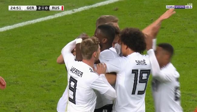 هدف المانيا الثاني في مرمي روسيا تعليق حفيظ دراجي