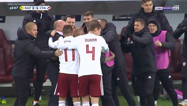اهداف مباراة كازاخستان ولاتفيا 1 1 دوري الامم الاوروبية