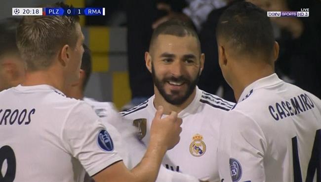 هدف مهاري لـ كريم بنزيما في مرمي فيكتوريا بلزن