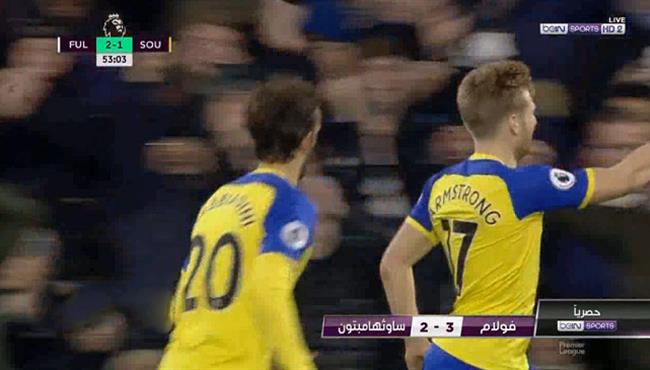 هدف صاروخي رائع فى مباراة فولهام وساوثهامبتون بالدوري الانجليزي