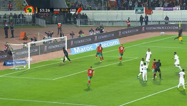 هدف المغرب الاول في مرمي الكاميرون