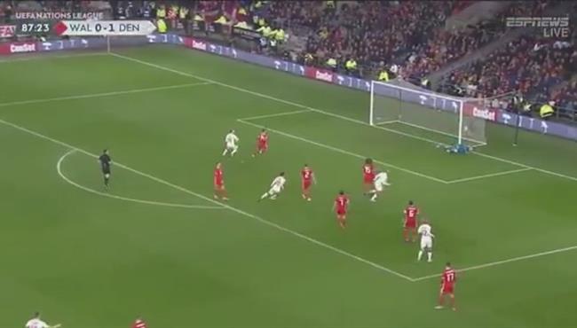 اهداف مباراة الدنمارك و ويلز 2 1 دوري الامم الاوروبية